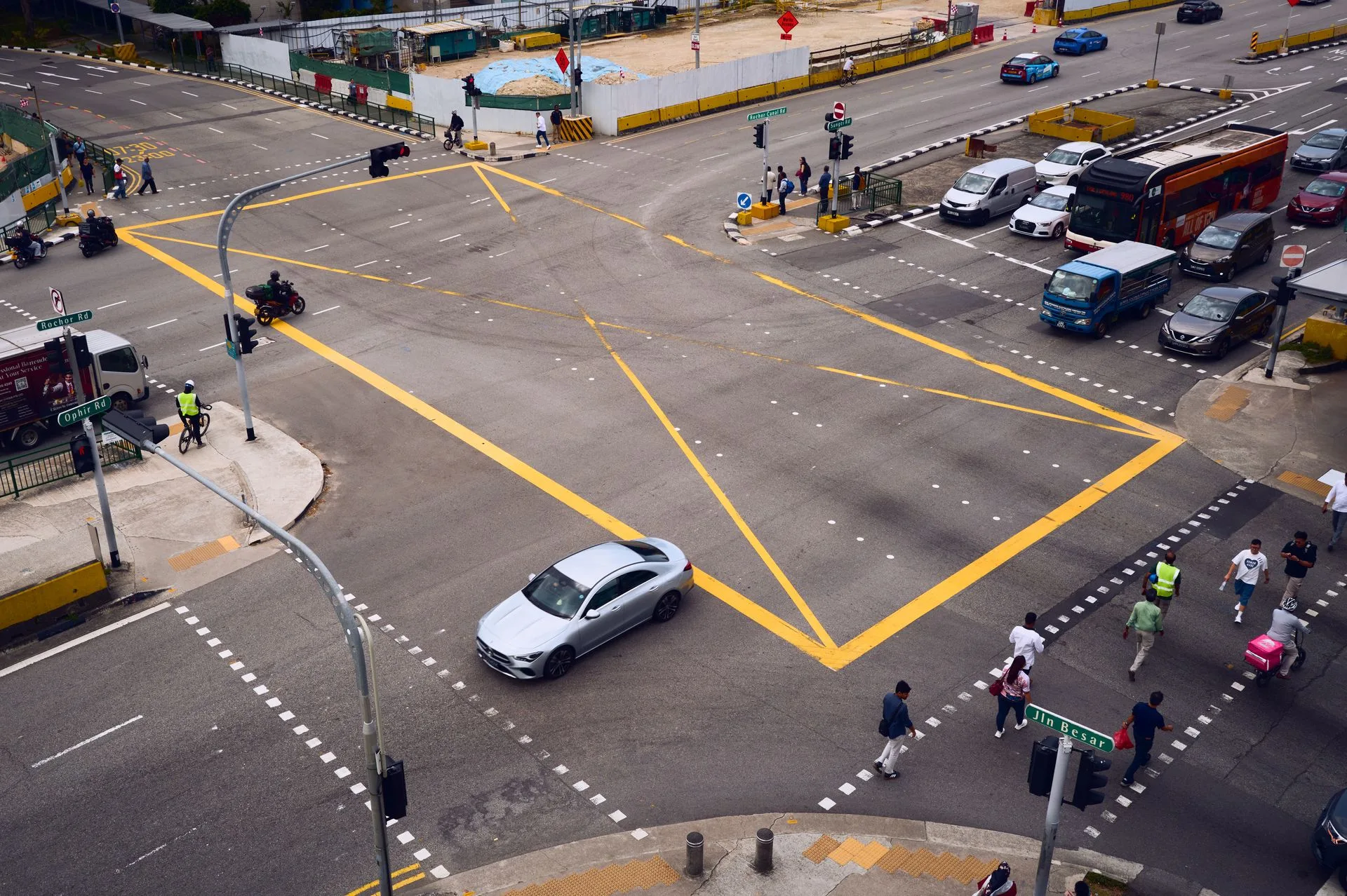 Singapore junction road traffic